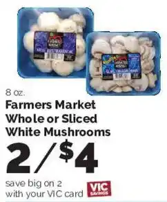 Harris Teeter Farmers Market Whole or Sliced White Mushrooms offer