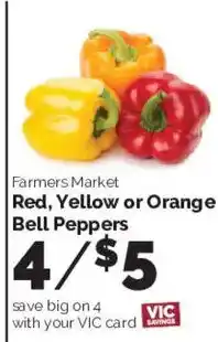 Harris Teeter Farmers Market Red, Yellow or Orange Bell Peppers offer