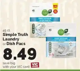 Harris Teeter Simple Truth Laundry or Dish Pacs offer