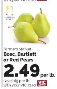 Harris Teeter Farmers Market Bosc, Bartlett or Red Pears offer