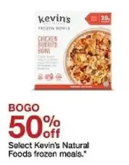 Target Kevin's natural foods frozen meals offer