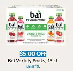 Sam's Club Bai Variety Packs offer