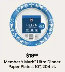 Sam's Club Member's Mark Ultra Dinner Paper Plates offer