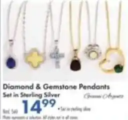 Boscov's Diamond & Gemstone Pendants Set in Sterling Silver offer