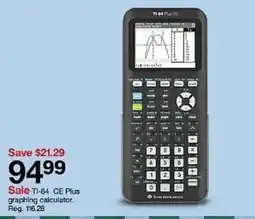 Target Texas instruments ti-84 ce plus graphing calculator offer