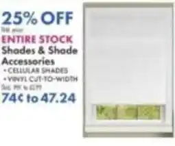 Boscov's Entire stock shades and shade accessories offer