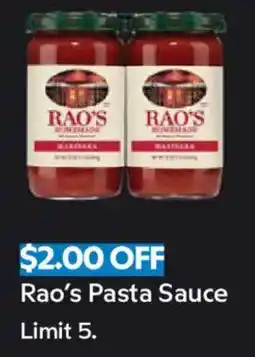 Sam's Club Rao's Pasta Sauce offer