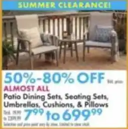 Boscov's Patio Dining Sets, Seating Sets, Umbrellas, Cushions, & Pillows offer