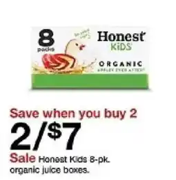 Target Honest Kids organic juice boxes offer
