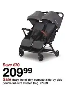 Target Baby Trend York compact side-by-side double full-size stroller offer