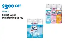 Sam's Club Select Lysol Disinfecting Spray offer