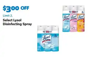 Select Lysol Disinfecting Spray