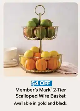 Sam's Club Member's Mark 2-Tier Scalloped Wire Basket offer