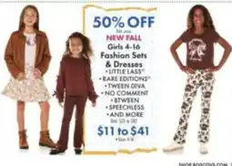 Boscov's Boscovs new fall girls 4-16 fashion sets and dresses offer