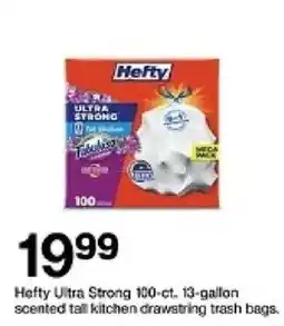 Target Hefty ultra strong scented tall kitchen drawstring trash bags offer