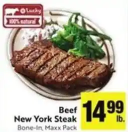 Lucky Supermarkets Lucky Beef New York Steak offer