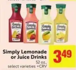 Lucky Supermarkets Simply Lemonade or Juice Drinks offer