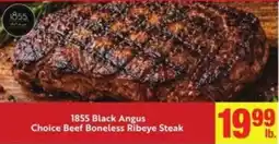 Lucky Supermarkets 1855 Black Angus Choice Beef Boneless Ribeye Steak offer