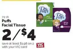 Harris Teeter Puffs Facial Tissue offer