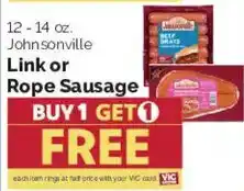 Harris Teeter Johnsonville Link or Rope Sausage offer