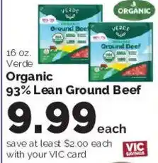 Harris Teeter Verde organic ground beef offer