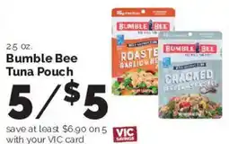 Harris Teeter Bumble Bee Tuna Pouch offer