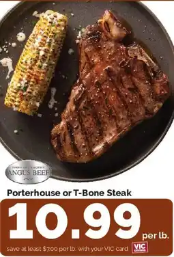Harris Teeter Porterhouse or T-Bone Steak offer