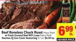 Lucky Supermarkets Beef Boneless Chuck Roast offer