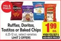 Lucky Supermarkets Ruffles, Doritos, Tostitos or Baked Chips offer
