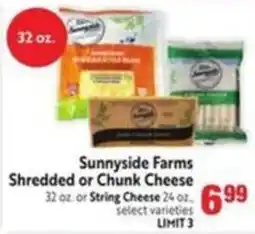 Lucky Supermarkets Sunnyside Farms Shredded or Chunk Cheese offer