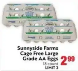 Lucky Supermarkets Sunnyside Farms Cage Free Large Grade AA Eggs offer