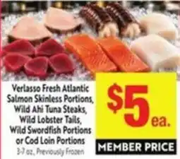 Lucky Supermarkets Verlasso Fresh Atlantic Salmon Skinless Portions offer