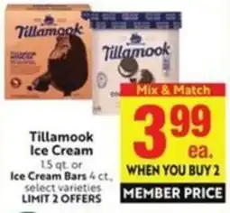 Lucky Supermarkets Tillamook ice cream offer