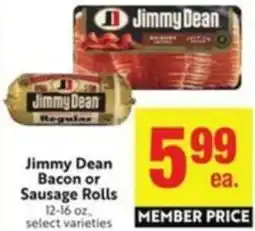 Lucky Supermarkets Jimmy Dean Bacon or Sausage Rolls offer