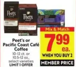 Lucky Supermarkets Peet's or Pacific Coast Café Coffee offer