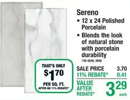 Menards Sereno 12 x 24 Polished Porcelain offer