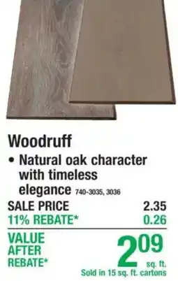 Menards Woodruff natural oak character with timeless elegance offer