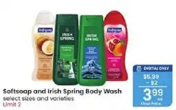 Albertsons Softsoap and Irish Spring Body Wash offer