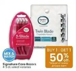 Albertsons Signature Care Razors offer