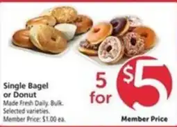 Vons Single Bagel or Donut offer