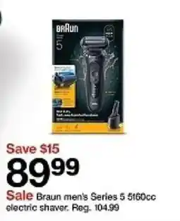 Target Braun men's Series 5 5160cc electric shaver offer