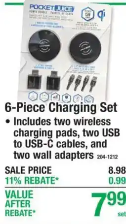 Menards Pocket Juice 6-Piece Charging Set offer