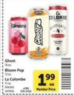 Vons Ghost Bloom Pop, La Colombe offer