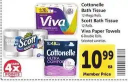 Vons Cottonelle Bath Tissue, Scott Bath Tissue, Viva Paper Towels offer