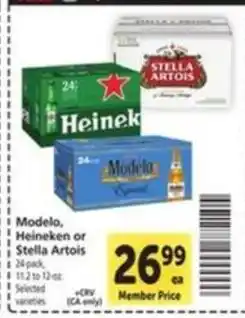 Vons Modelo, Heineken or Stella Artois offer