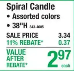 Menards Spiral Candle offer