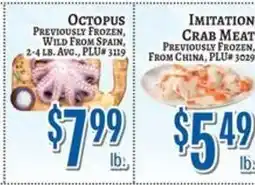 Trade Fair Supermarket Octopus previously frozen wild from spain offer