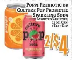 Trade Fair Supermarket Poppi prebiotic or culture pop probiotic sparkling soda offer