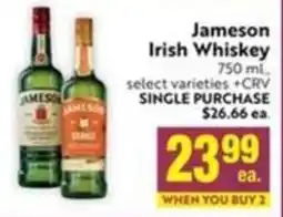 Lucky Supermarkets Jameson Irish Whiskey offer