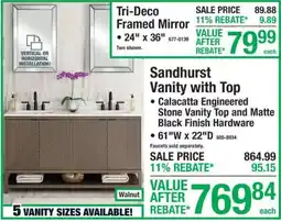 Menards Sandhurst Vanity with Top offer